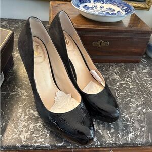 Vince Camuto Signature VI-Browynn Black Ombre Patent & Suede Pumps Size 9.5